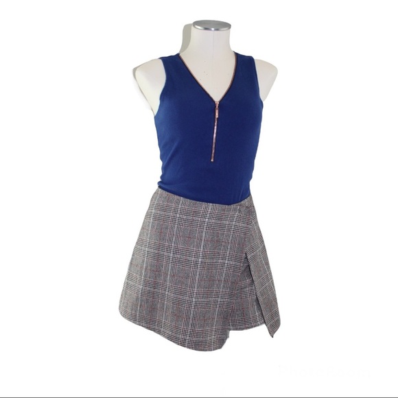 Lea & Viola Plaid Wrap Skort Shorts Fall Colors Size S - Picture 2 of 10